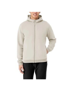 Men's Lightweight Zip-Up Hoodie in Light Beige